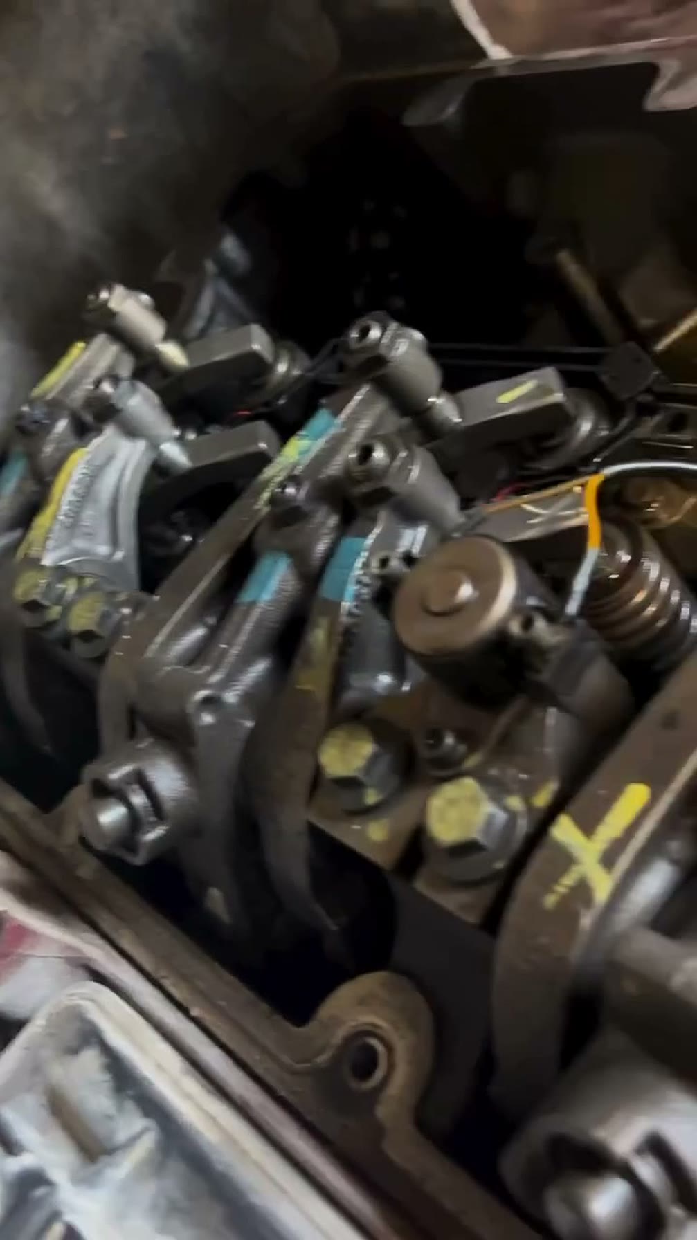 Diesel fuel injectors and engine bay